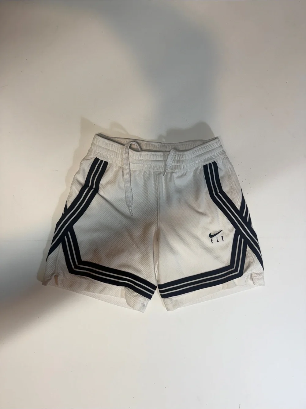 Nike Boys White Athletic Shorts with Black Trim